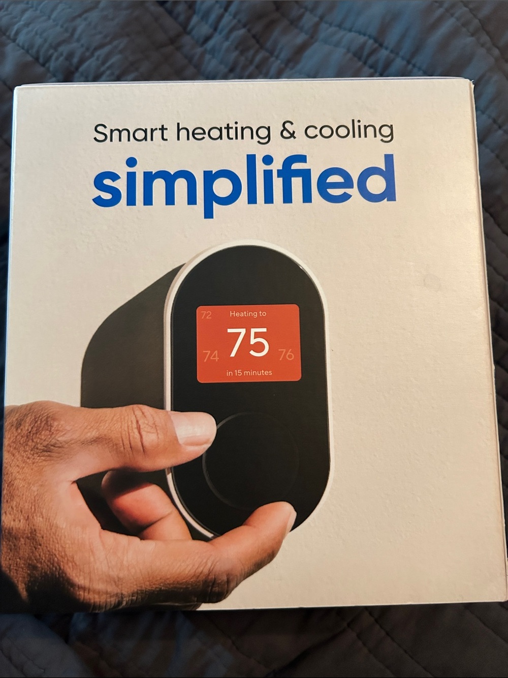 Wyze Smart Thermostat — Black Face with White Trim and Orange Display - Picture 2 of 3